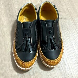 Black tassel sneakers / 8